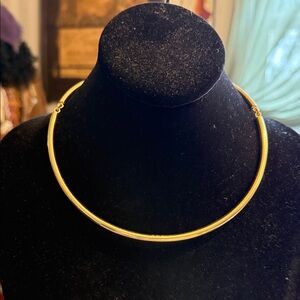 J.Crew Goldtone bracket station necklace circular style